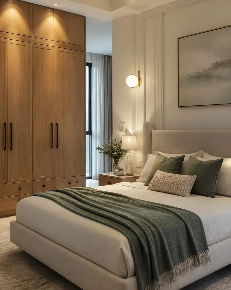 AI-generated warm bedroom design inspiration